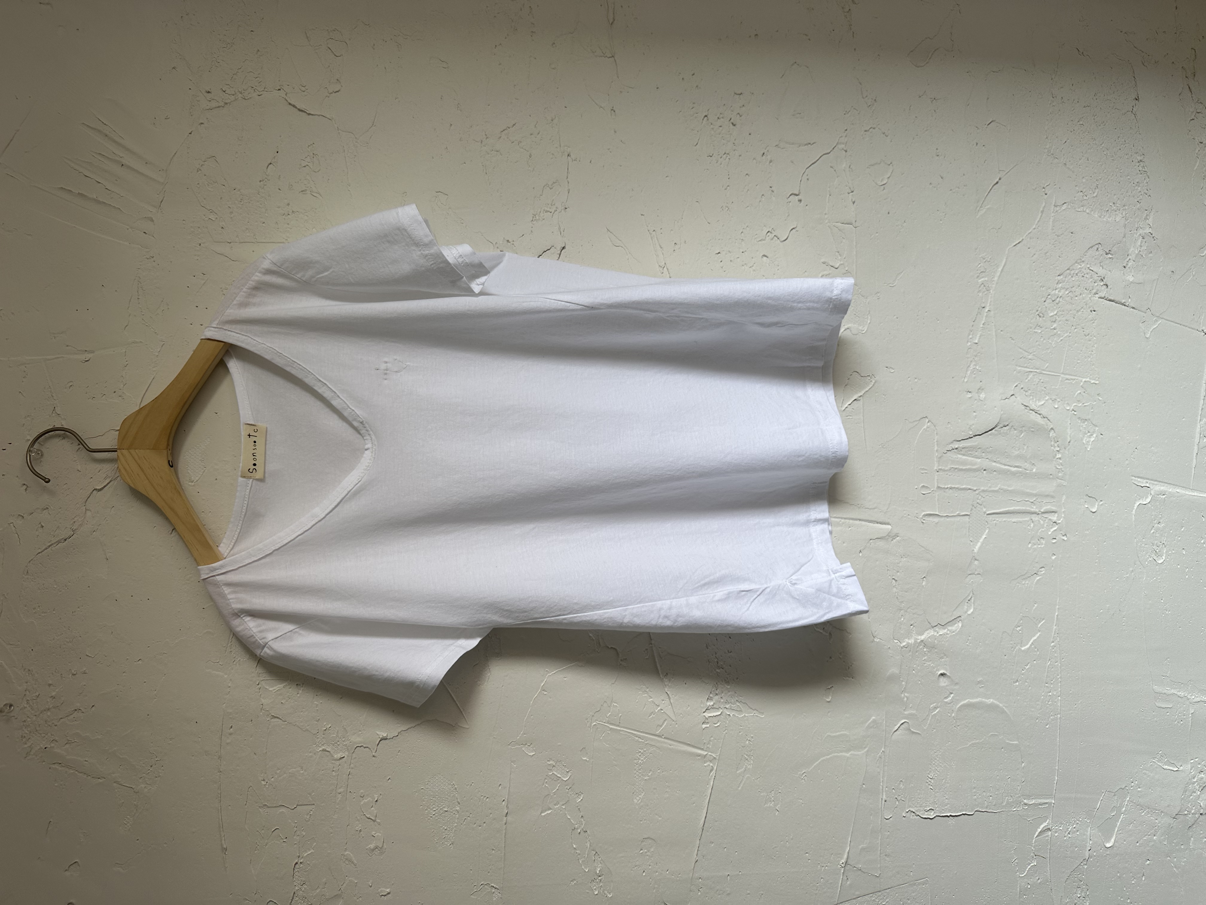Rear cotton t - shirts (white) 피그먼트 코튼 티셔츠
